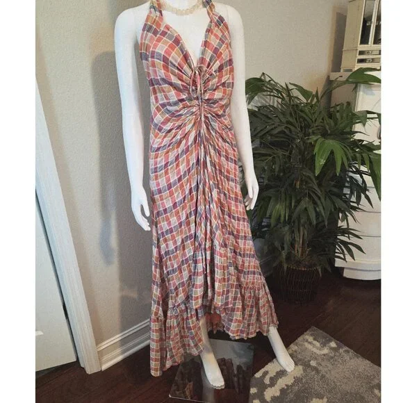 Free People Rainbow Dreams Plaid Dress in Pink/Combo - Picture 5 of 16